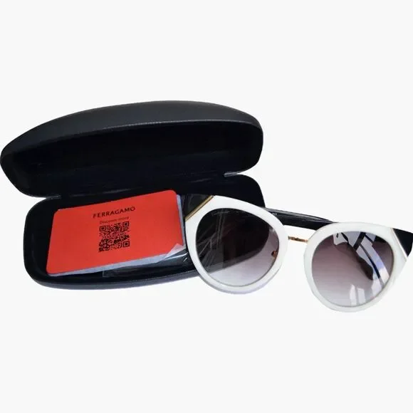 Salvatore Ferragamo SF835S Sunglasses Ivory/Dark Plum, 100% Authentic for Women - Picture 10 of 16